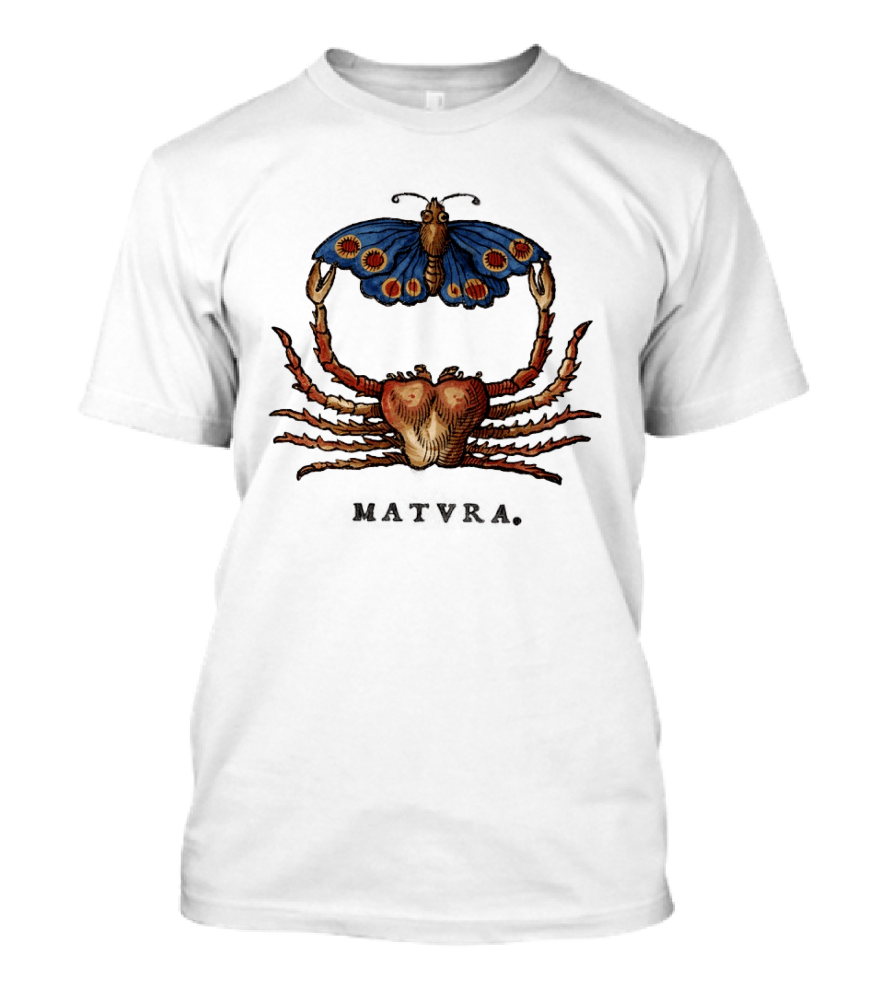 Matvra Crab And Butterfly Blue Wings T-Shirt