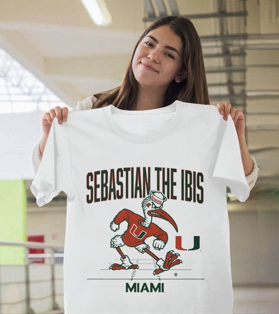 Miami Hurricanes Sebastian The Ibis U Gridiron Game Day Spirit T-Shirt