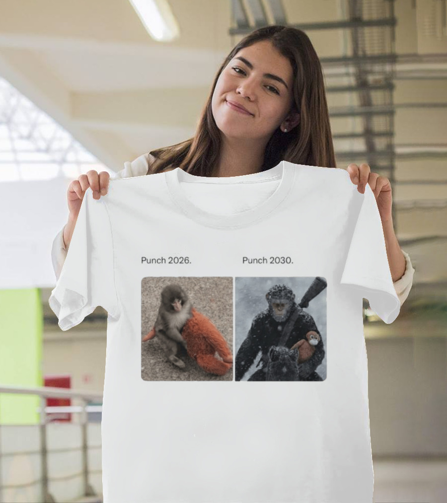 Monkey Punch 2026 X Punch 2030 Snowy Monkey Warrior With Red Toy Baton T-Shirt
