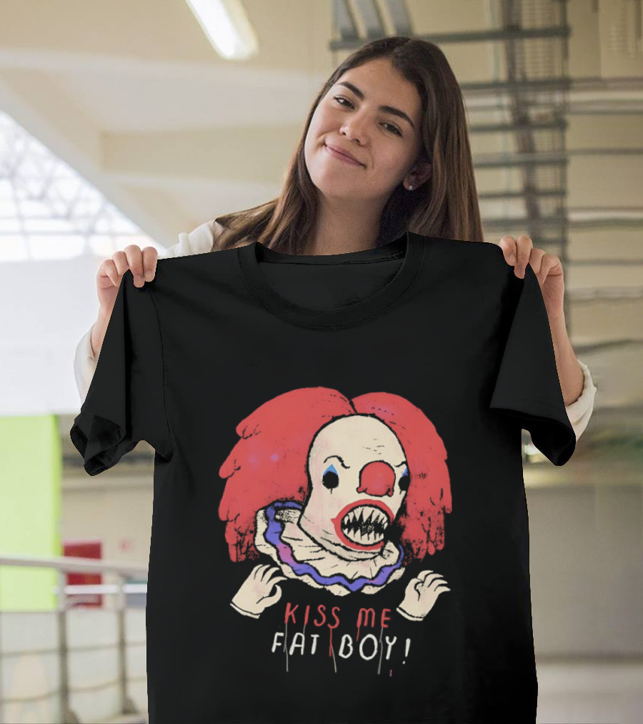 Clown Kiss Me Fat Boy Red Hair Creepy T-Shirt