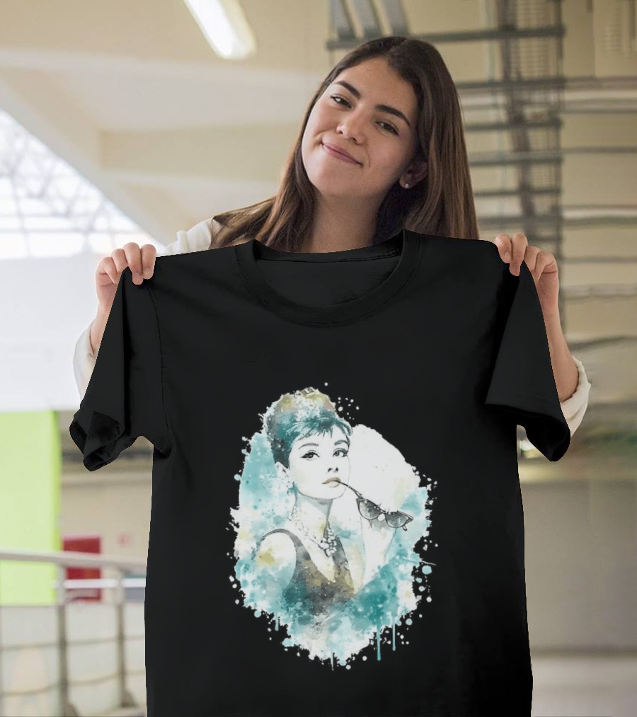 Mrs. Hepburn Watercolour Painting Aesthetic T-Shirt