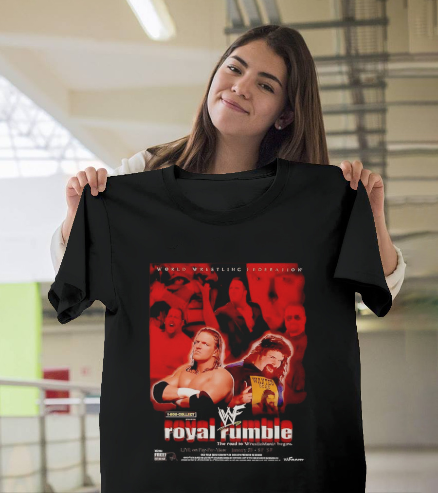 WWF Royal Rumble Wrestling Federation 1 800 COLLECT Wanted Dead T-Shirt