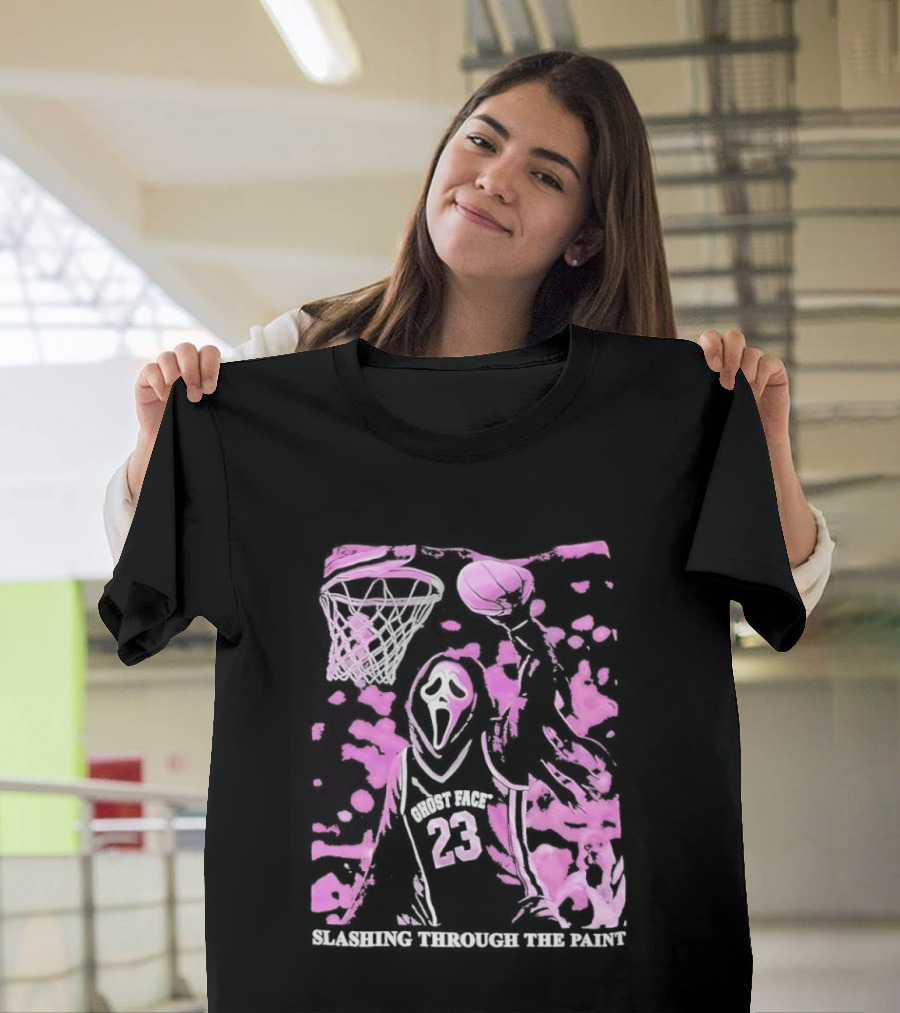 Scream Number 23 Basketball Paint Brush Drip T-Shirt