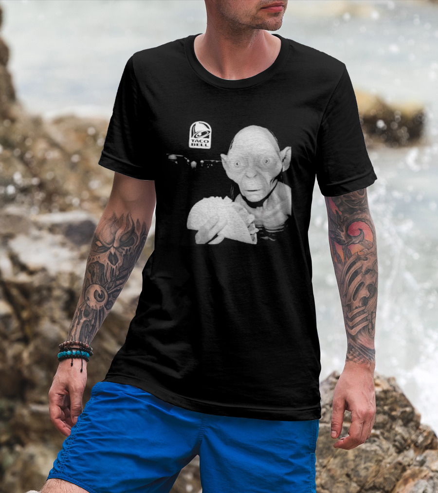 Gollum Taco Bell Mashup Middle Earth Eats Fast Food Iconic Fusion T-Shirt