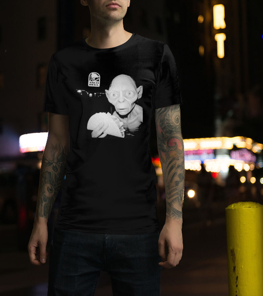 Gollum Taco Bell Mashup Middle Earth Eats Fast Food Iconic Fusion T-Shirt