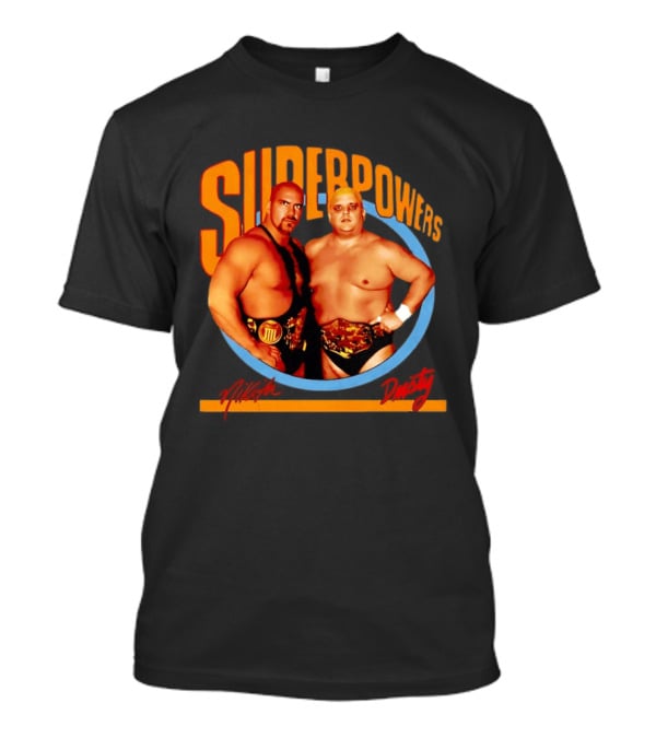 Superpowers Wrestling Legends Nikita Koloff And Dusty Rhodes Championship Belts T-Shirt