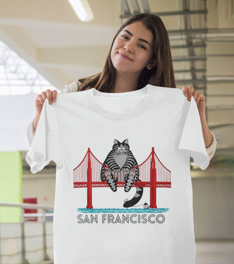 Kliban's Cat San Francisco Golden Gate Bridge T-Shirt