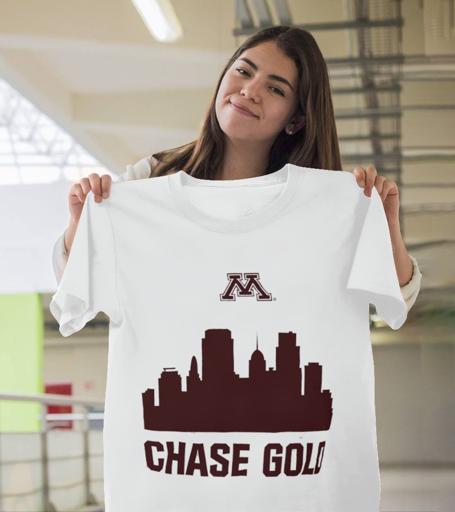 Minnesota Golden Gophers Chase Gold City Skyline T-Shirt