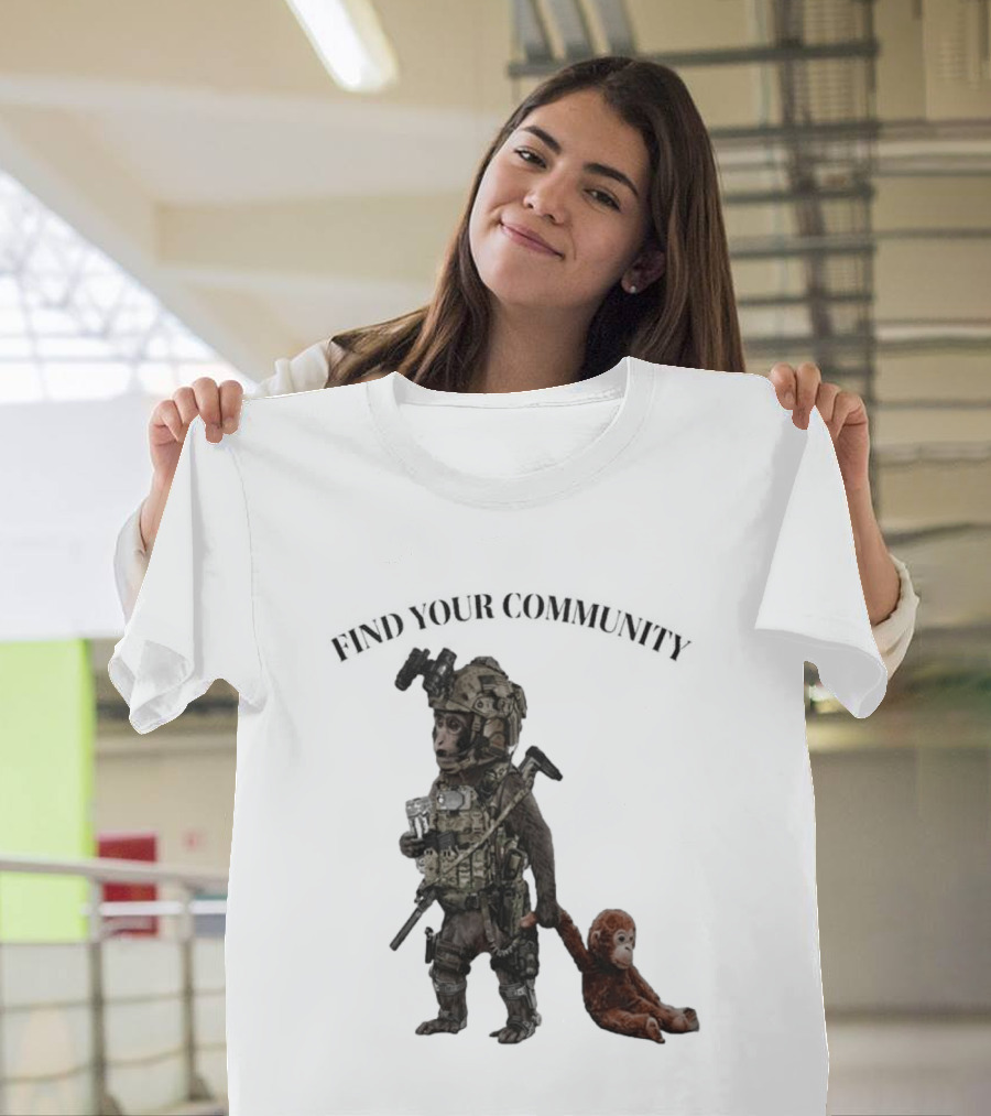 Tactical Punch The Monkey Find Your Community Military Humor T-Shirt