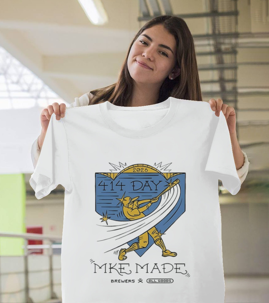 Brewers 414 Day 2026 MKE Made Baseball T-Shirt