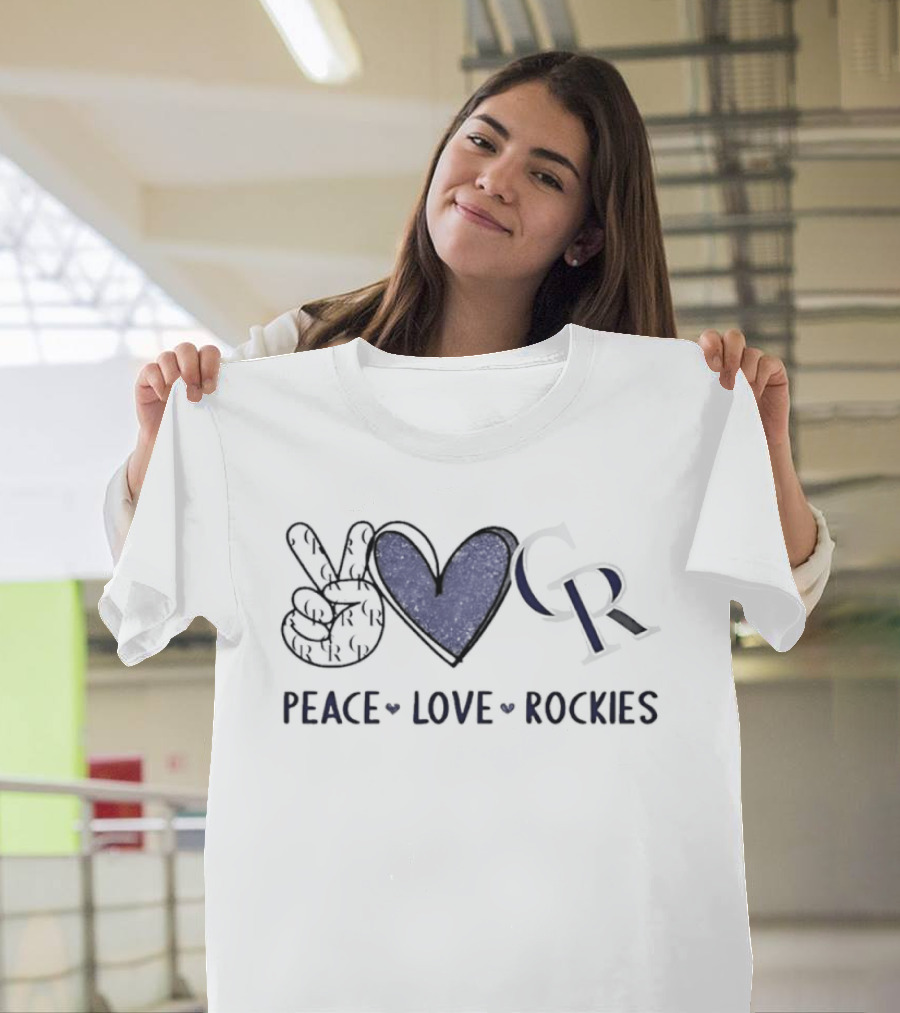 PEACE LOVE ROCKIES Hand Sign Heart CR T-Shirt