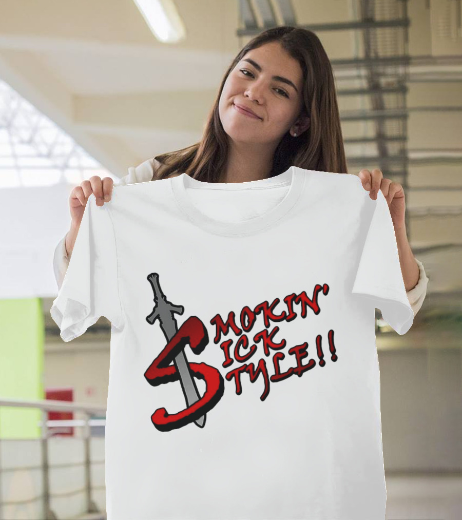 Smokin Sick Style Sword Motif T-Shirt