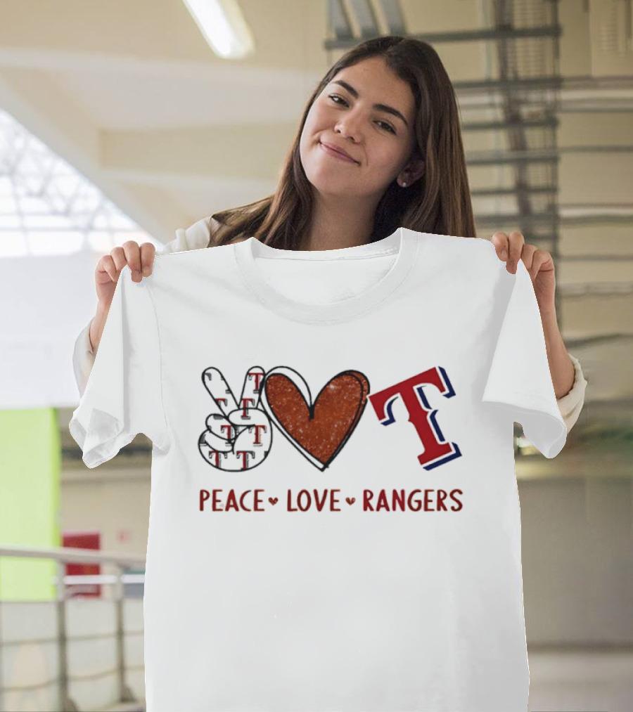 Peace Love Rangers Hand Sign Heart Shape T T-Shirt