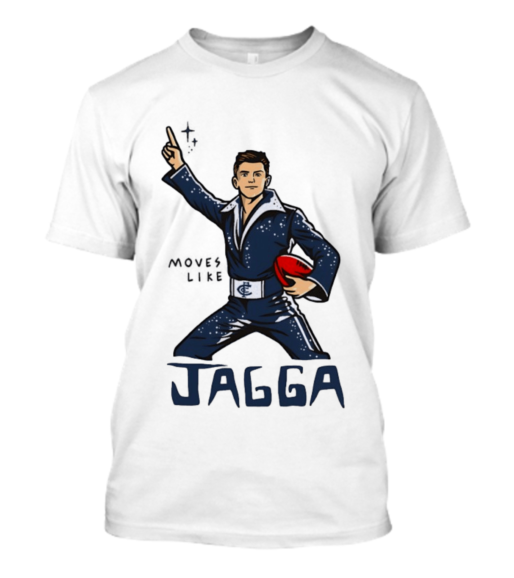 Jagga Moves Like Elvis Presley Carlton Football T-Shirt