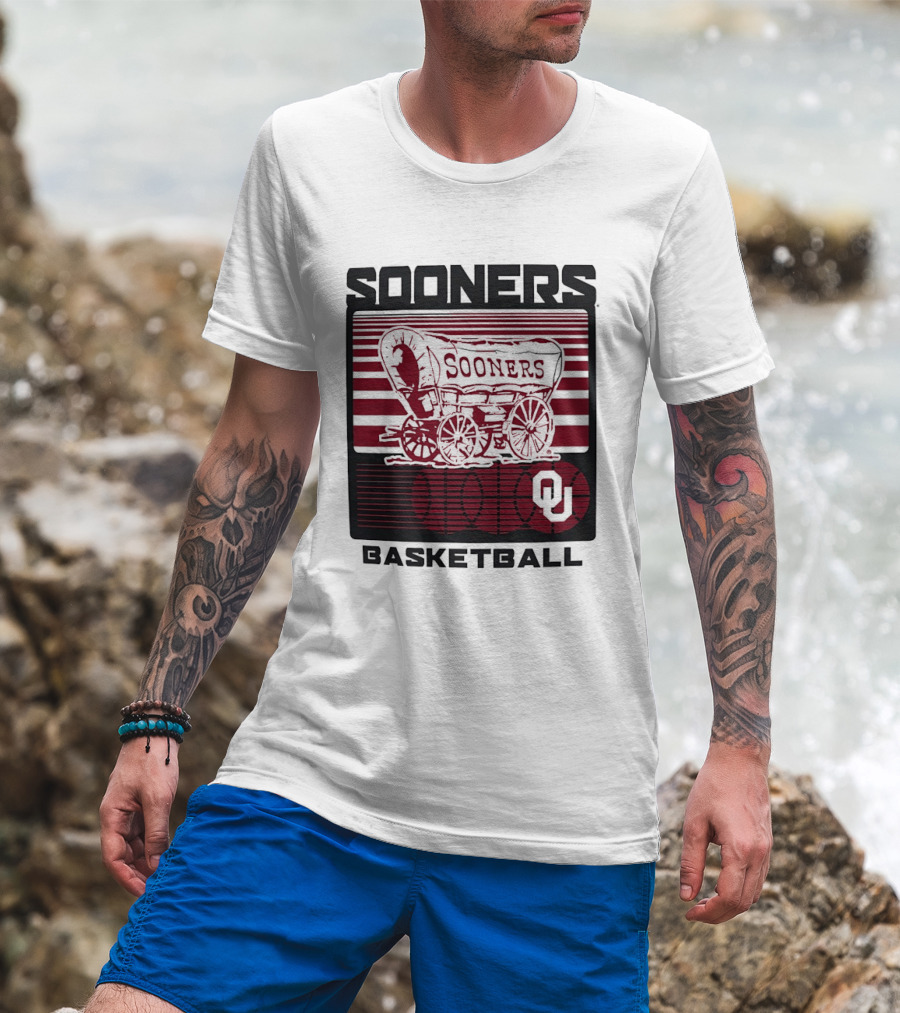 Sooners Basketball 1800s Wagon OU Staredown T-Shirt