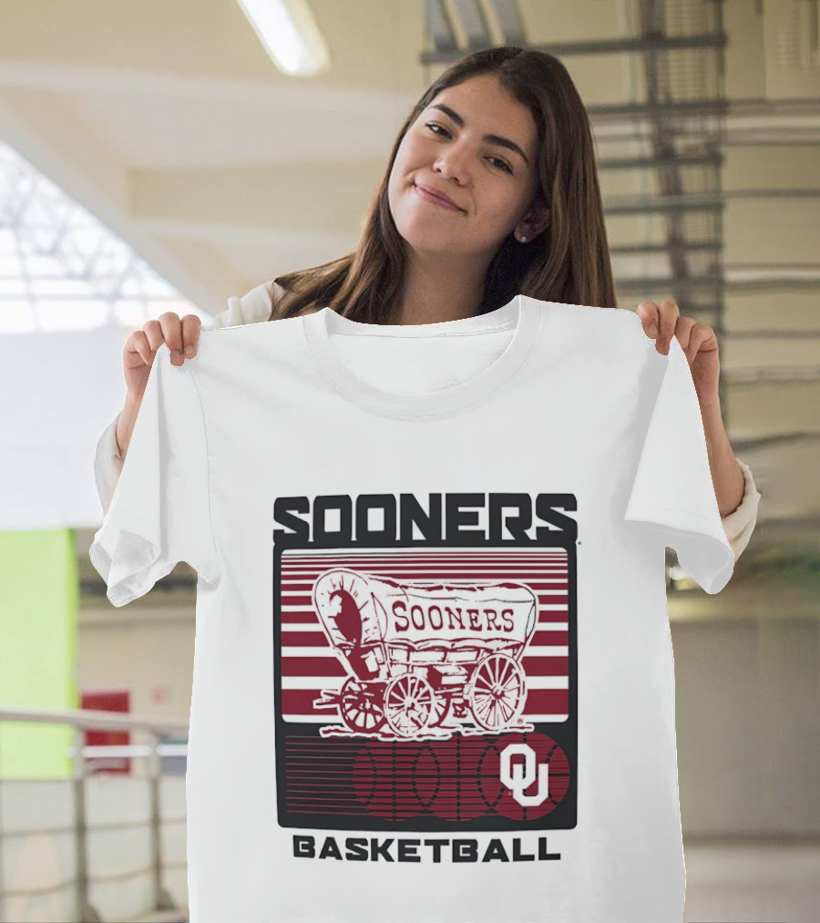 Sooners Basketball 1800s Wagon OU Staredown T-Shirt