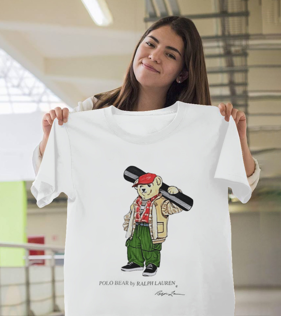 Polo Bear Ralph Lauren Vintage Outdoors Style Skier Fashion T-Shirt