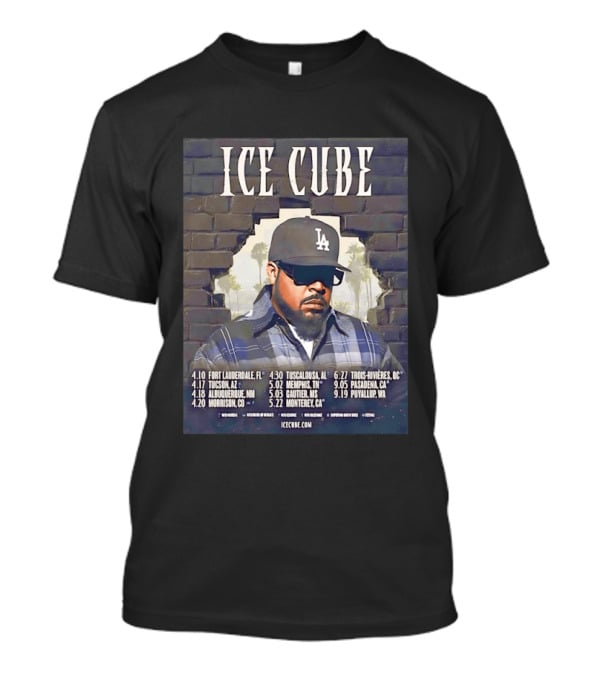Ice Cube 4 Decades Of Attitude Tour 2026 North America Tour Dates And Locations T-Shirt