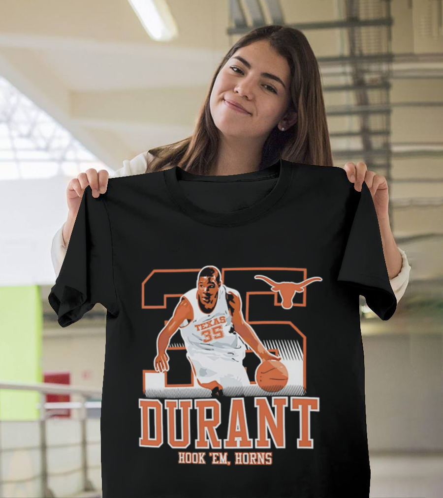 Kevin Durant 35 Texas Hook 'em Horns Longhorns Basketball T-Shirt