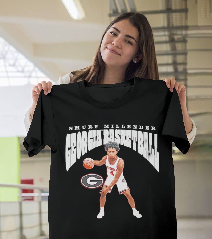 Georgia Bulldogs Smurf Millender Player Collage Basketball Team Merch T-Shirt