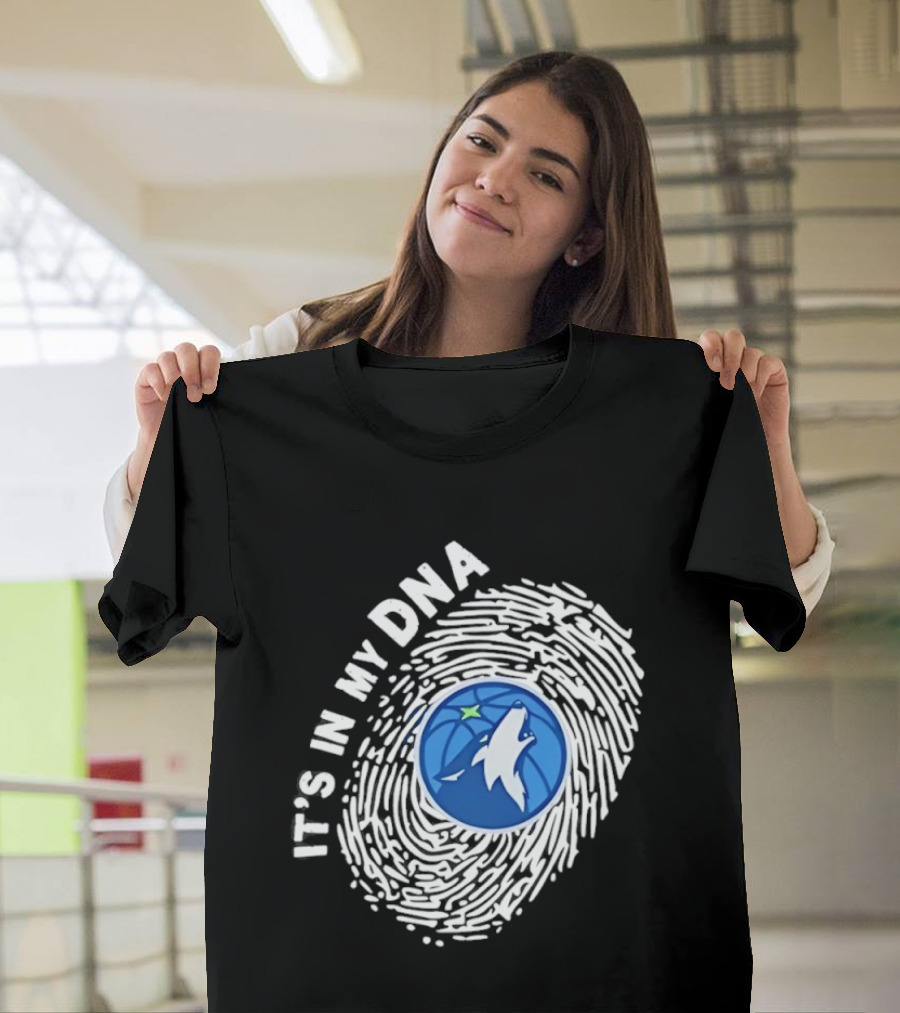 Minnesota Timberwolves It's In My DNA Fingerprint Wolf Basketball T-Shirt