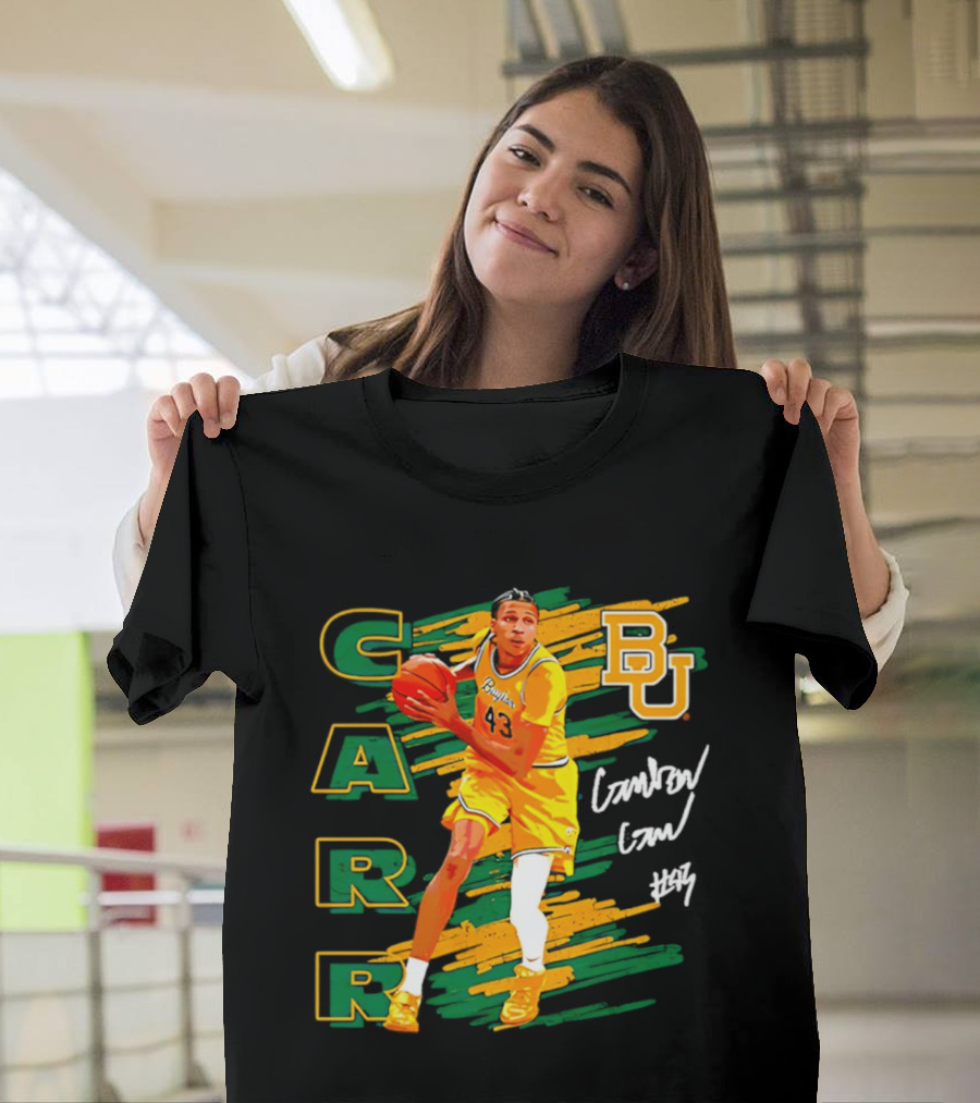 CARR Baylor Basketball Player BU Number 4 Collage T-Shirt