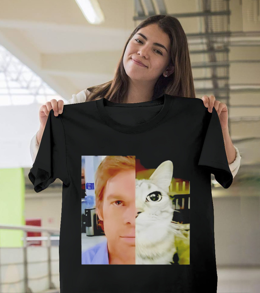 Dexter Morgan Cat Mashup Face Fusion T-Shirt