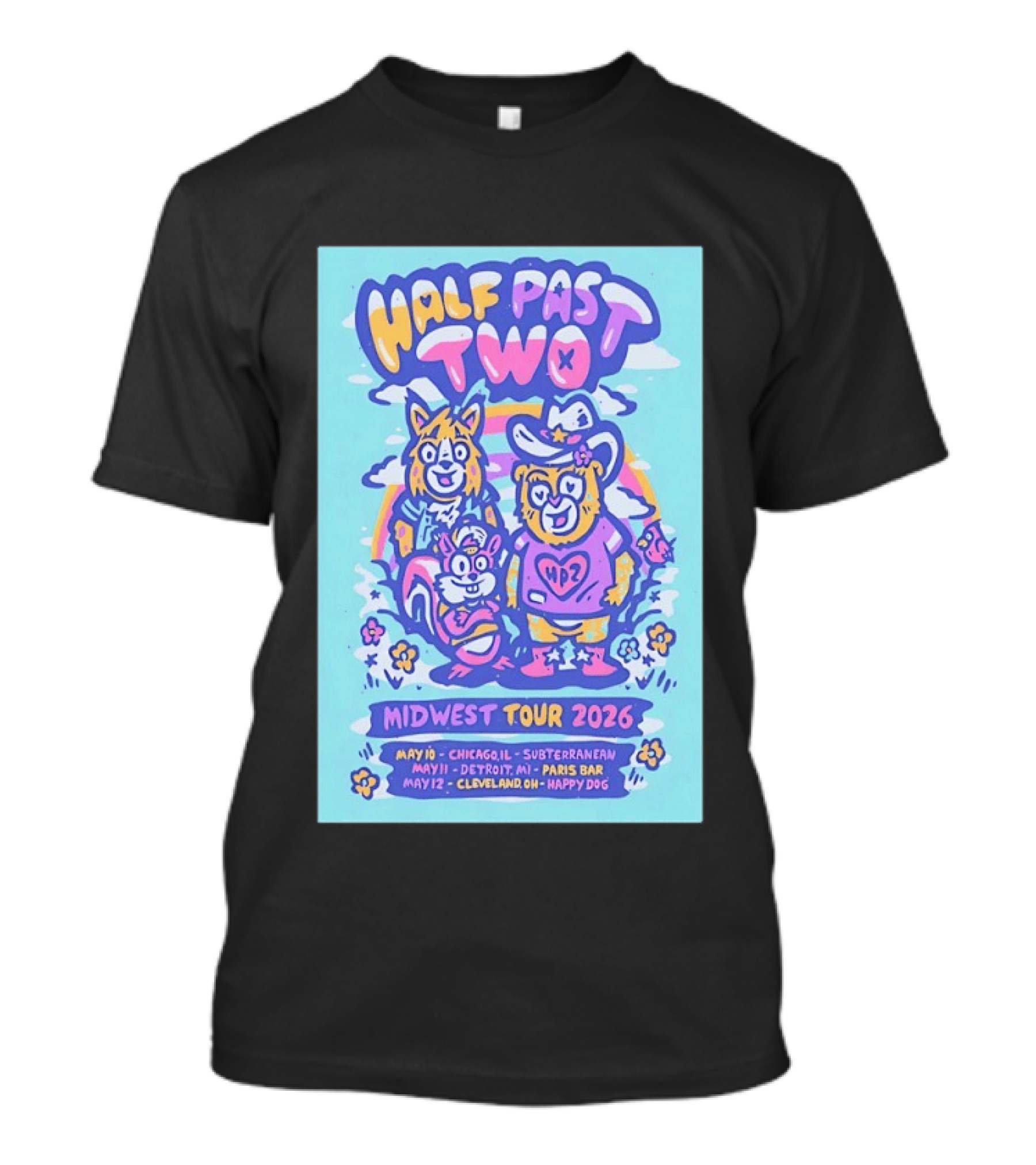 Half Past Two Midwest Tour 2026 Chicago Detroit Cleveland Dates T-Shirt