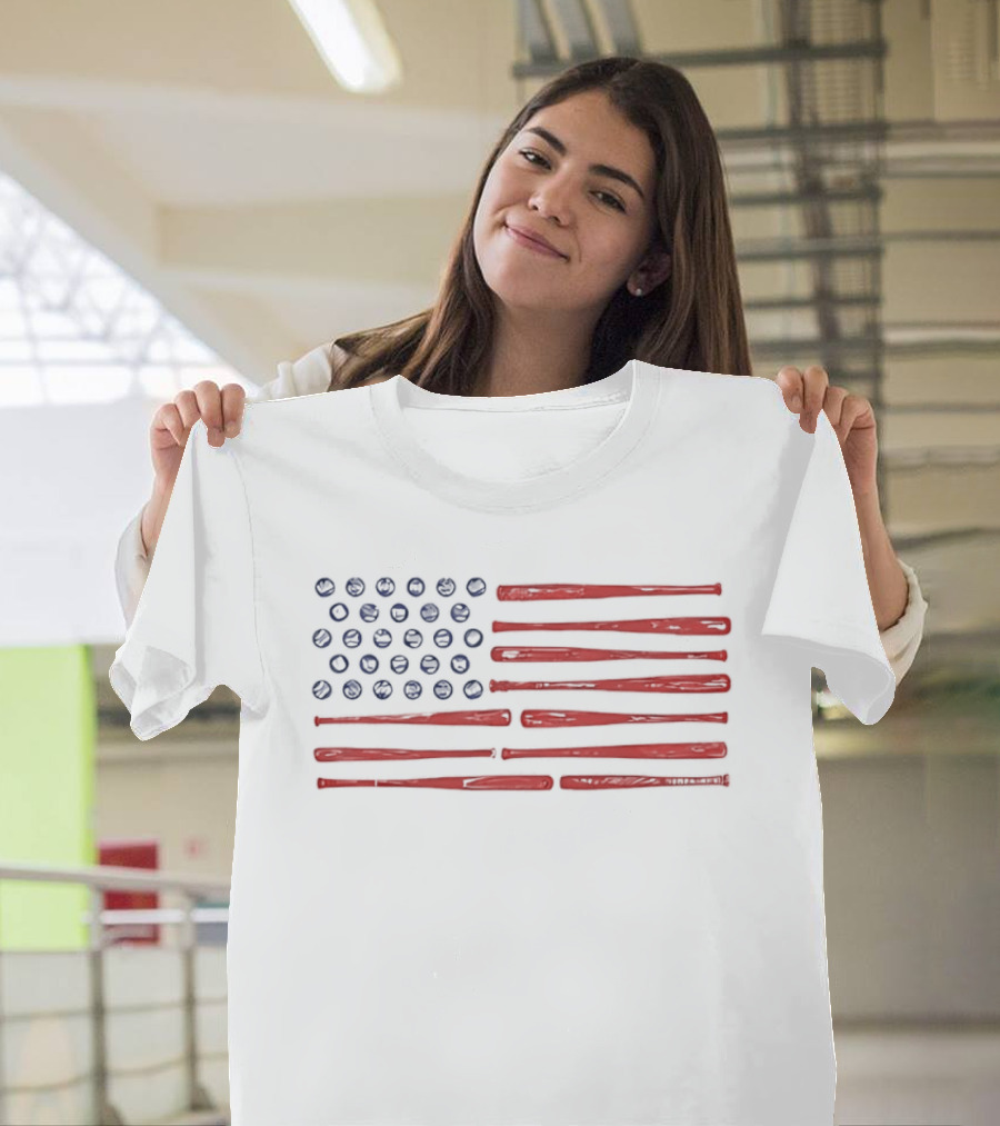 USA Baseball Flag Stars And Stripes T-Shirt