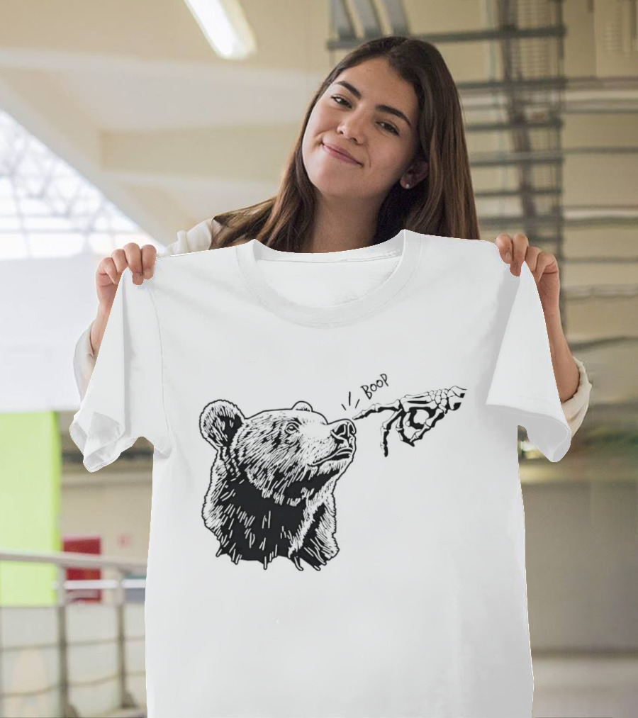 Boop The Bear Meme Black Grizzly Carrot Sketch T-Shirt