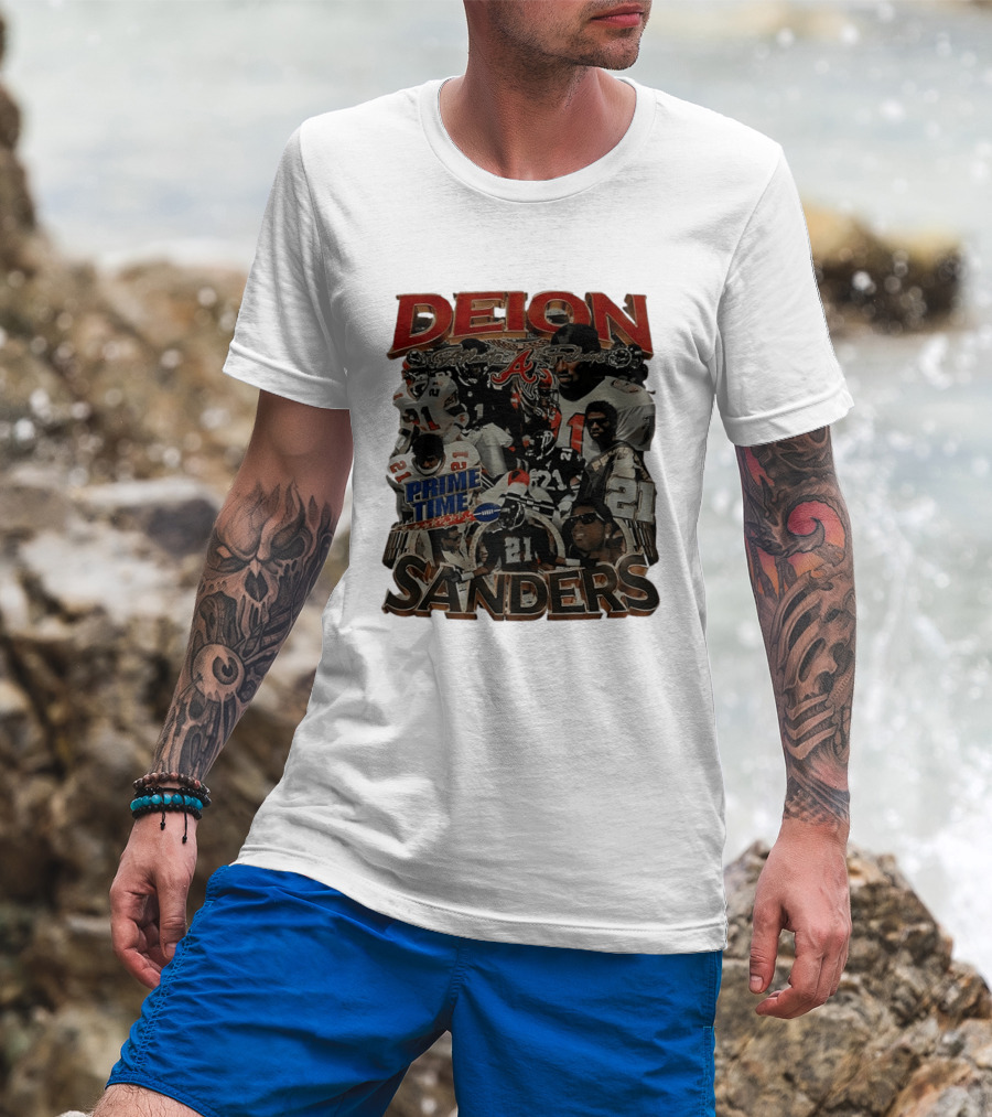Deion Sanders Prime Time Atlanta Falcons Football 21 T-Shirt