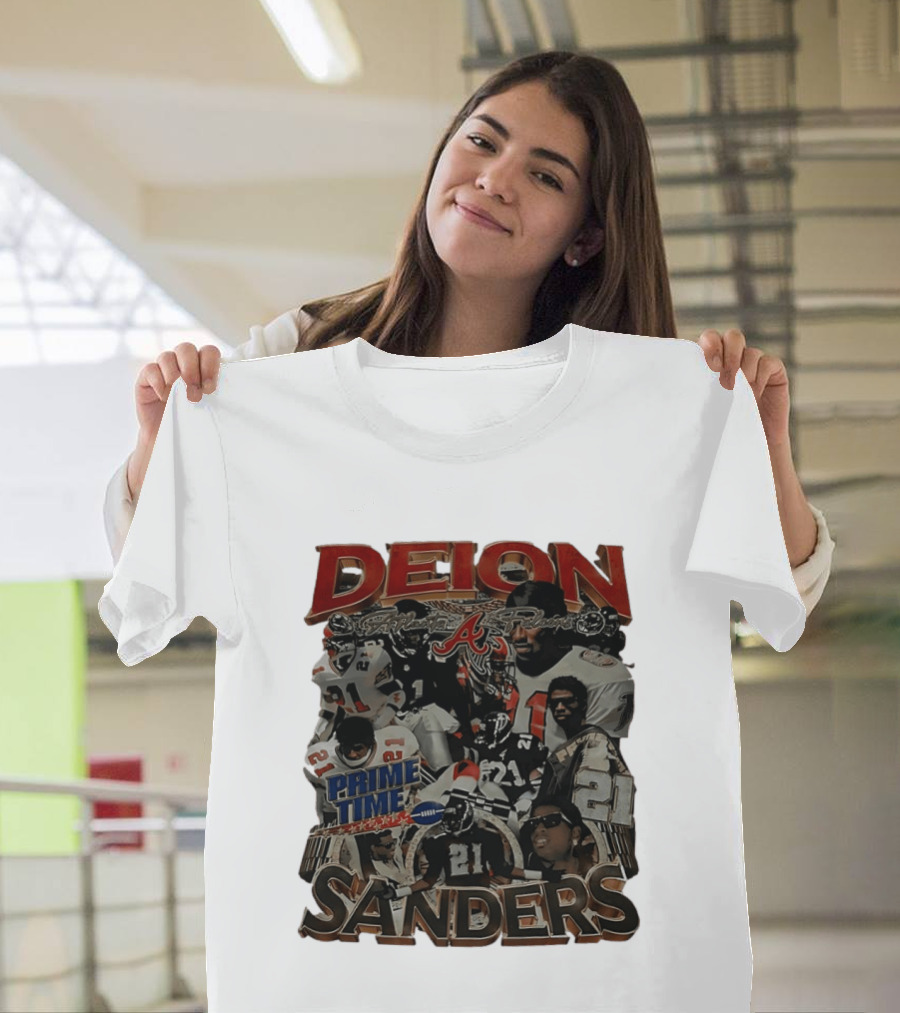 Deion Sanders Prime Time Atlanta Falcons Football 21 T-Shirt