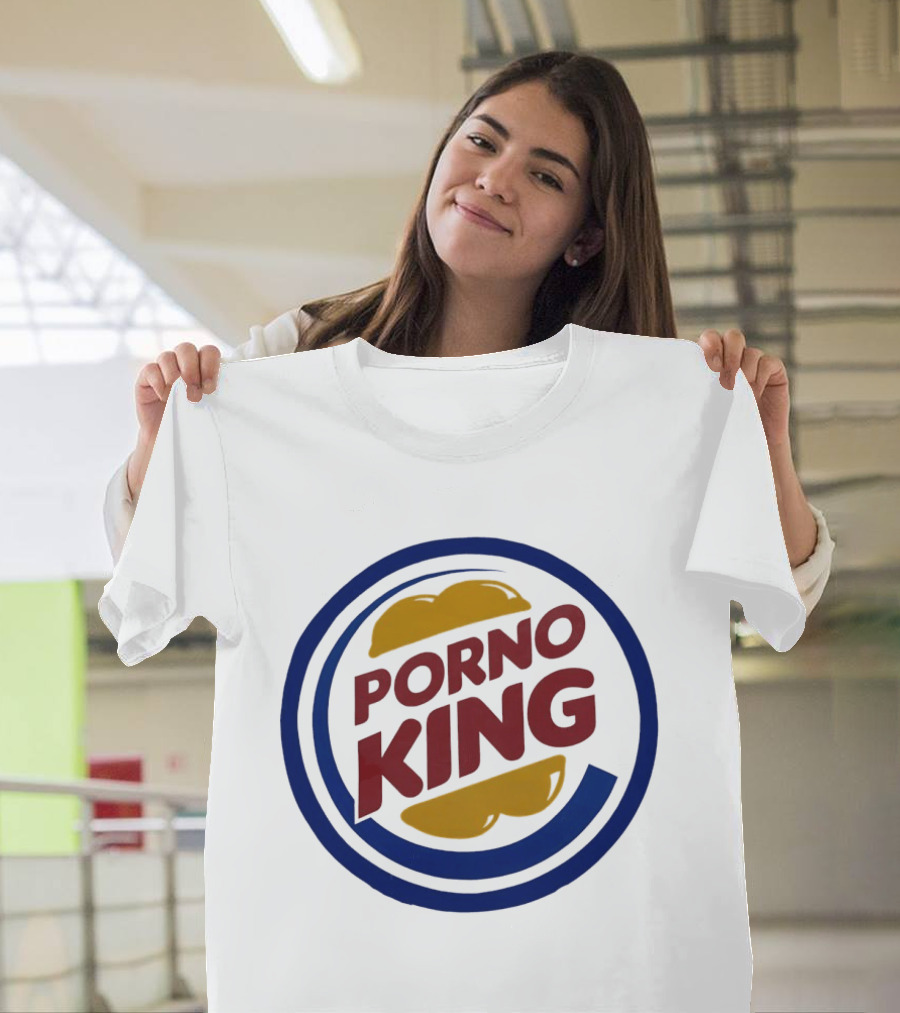 Porno King Burger King Logo Parody Humorous T-Shirt