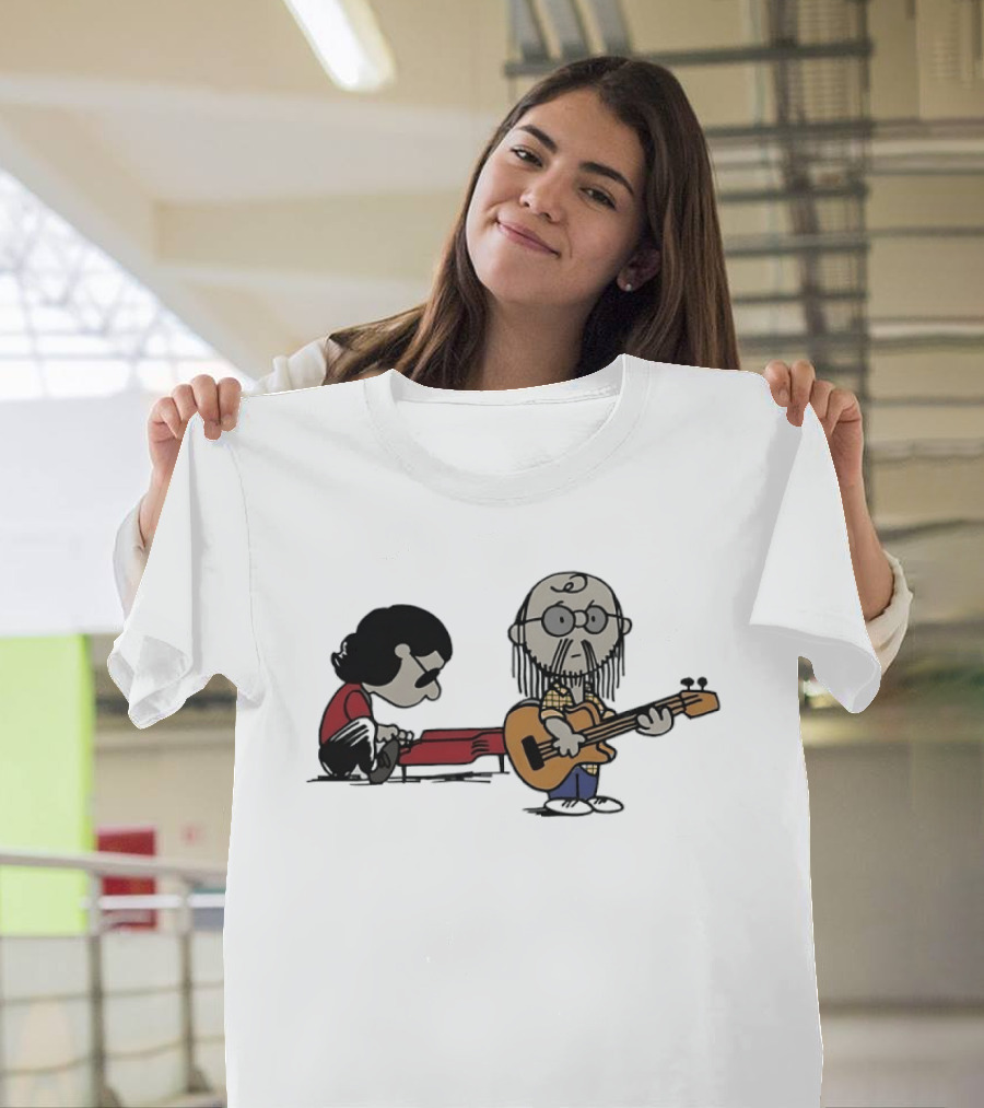 Steely Dan Musician Cartoon Crossover With Peanuts Characters Charlie Brown T-Shirt