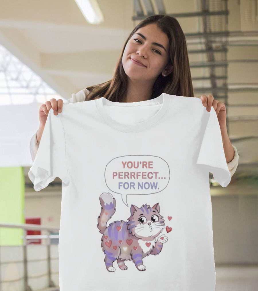 You're Perrfect For Now Love Cat Hearts T-Shirt