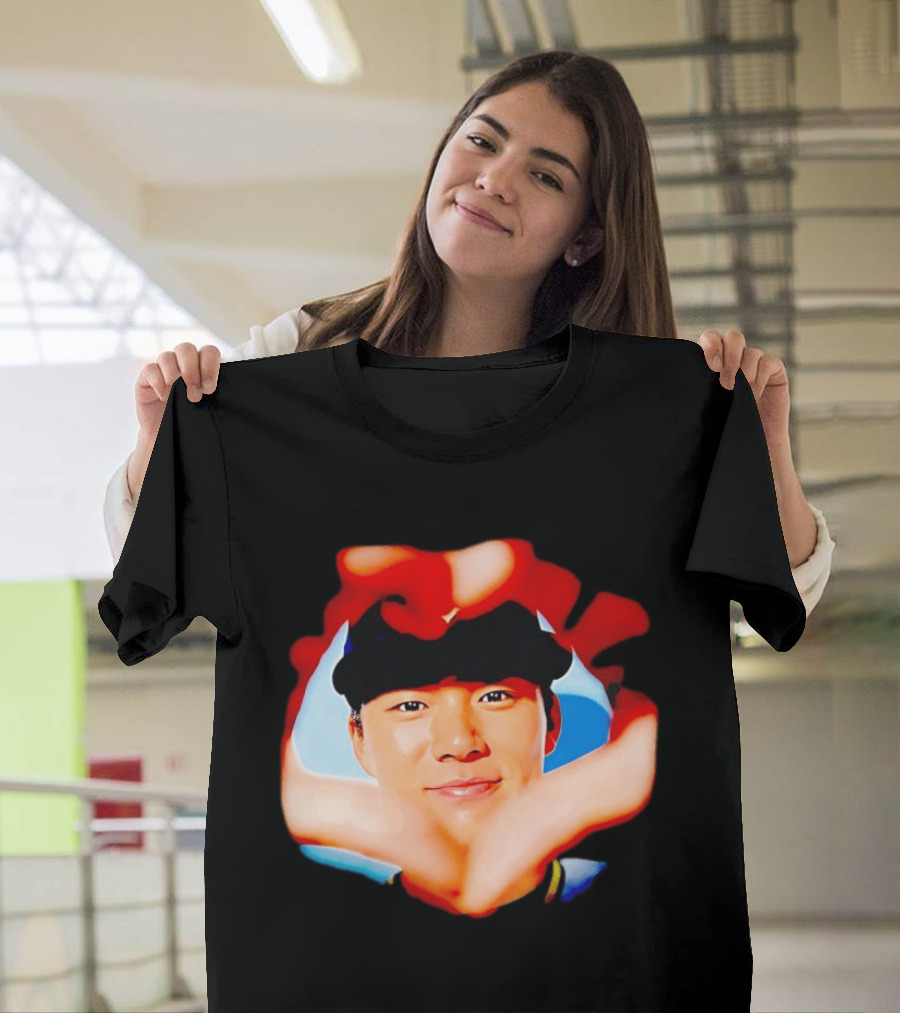 Yoshinobu Yamamoto Los Angeles Dodgers Heart Hand Photo T-Shirt