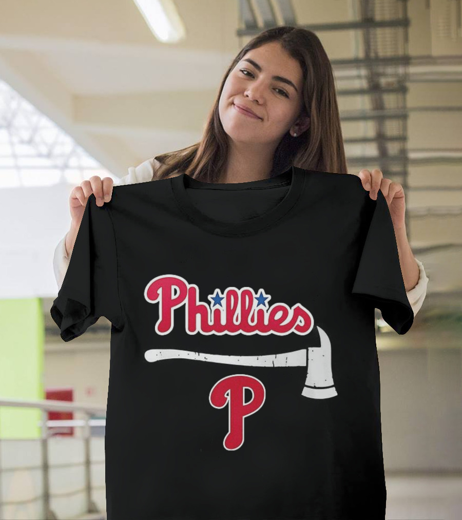 Philadelphia Phillies Firefighter Axe P Baseball Team Fan T-Shirt