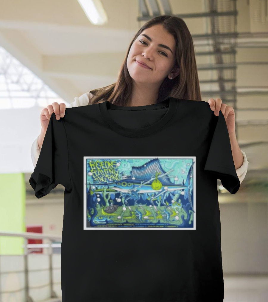 Pigeons Playing Ping Pong Mar 5 2026 Jacksonville Fl Sailfish Bubbles Sea Creatures T-Shirt