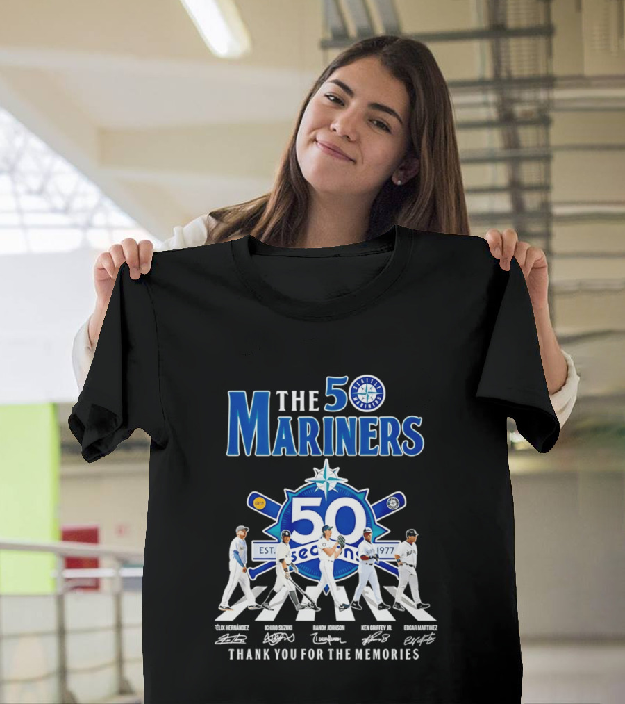 The Mariners 50th Anniversary 1977 2026 Iconic Players Thank You For The Memories T-Shirt