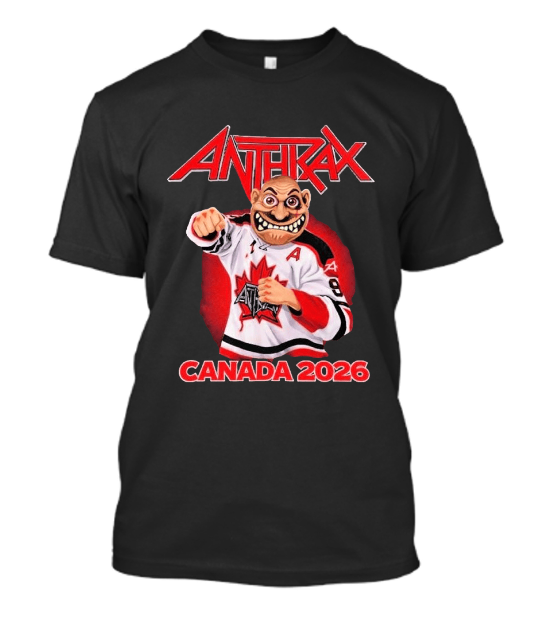 Anthrax Canada 2026 Tour No Man Hockey Player Elbows Up T-Shirt
