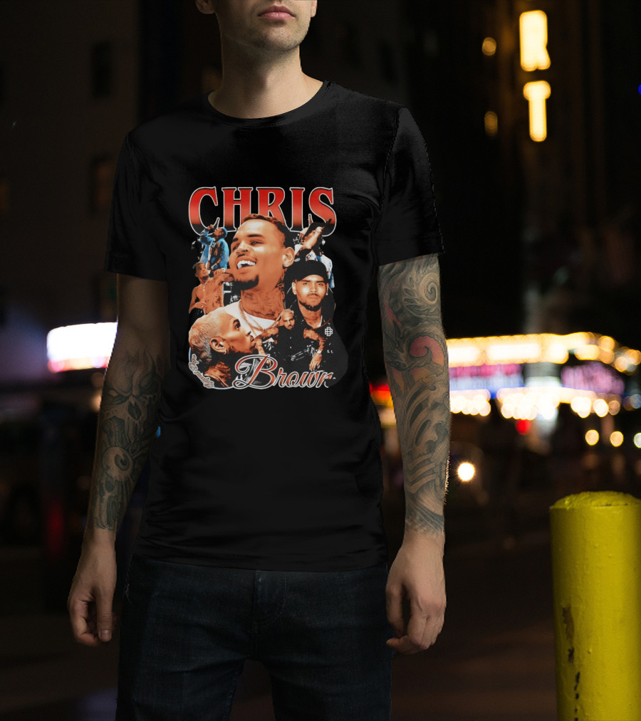 Chris Brown Iconic R&B Singer Collage T-Shirt