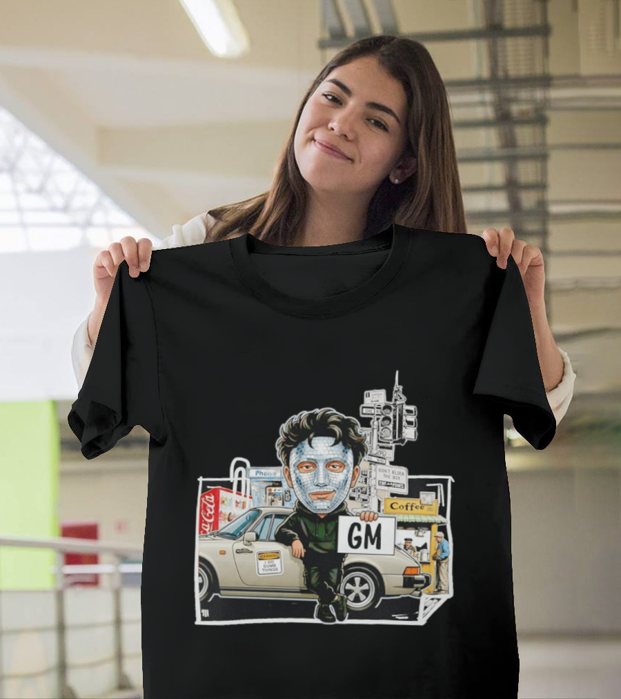 Don't Block The Box Warning I Do Dumb Things Traffic Signal Masked T-Shirt