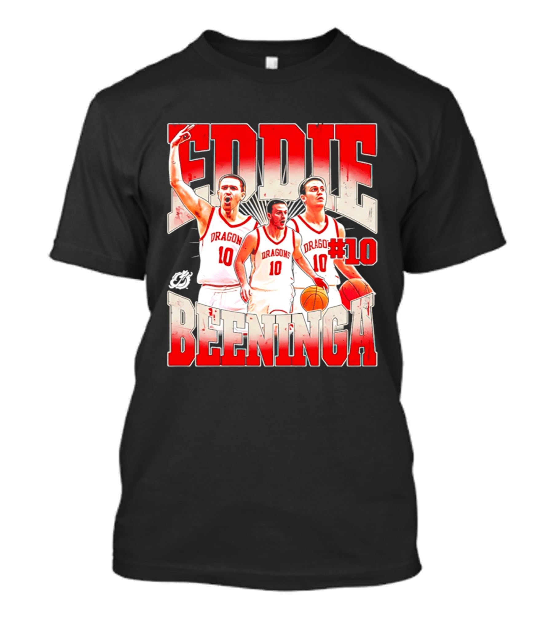 Eddie Beeninga Dragons Basketball #10 Collage MSUM NCAA T-Shirt