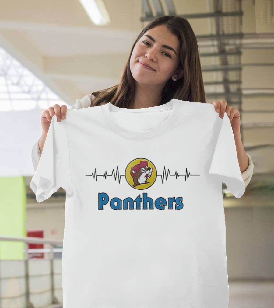 Panthers Buc Ee's Beavers Heartbeat Collaboration T-Shirt