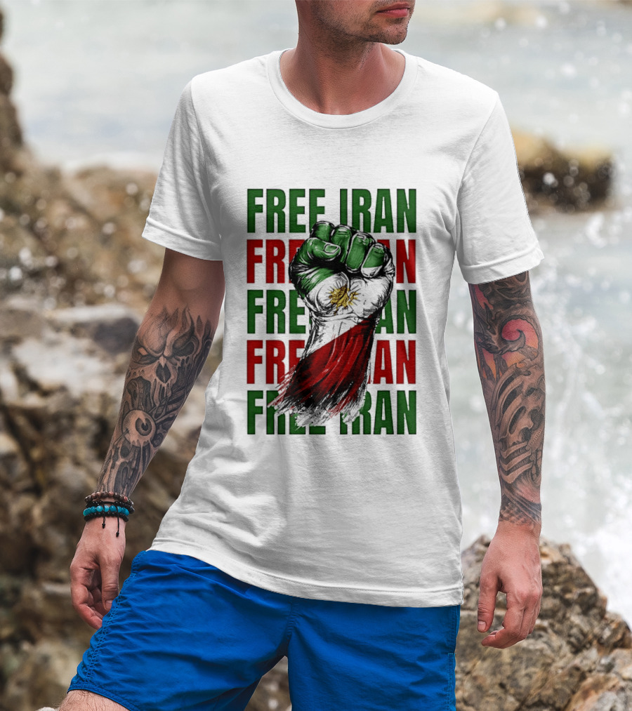 Free Iran Fist Of Justice Protest T-Shirt
