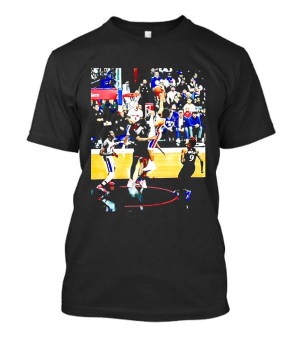 Cade Cunningham Dunking Over Drummond Basketball Game Action Scene T-Shirt