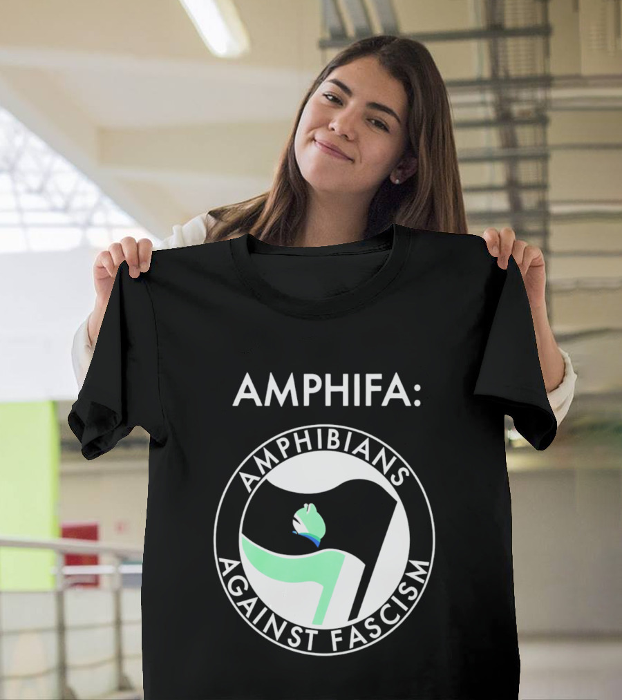AMPHIFA Amphibians Against Fascism Frog логотип T-Shirt