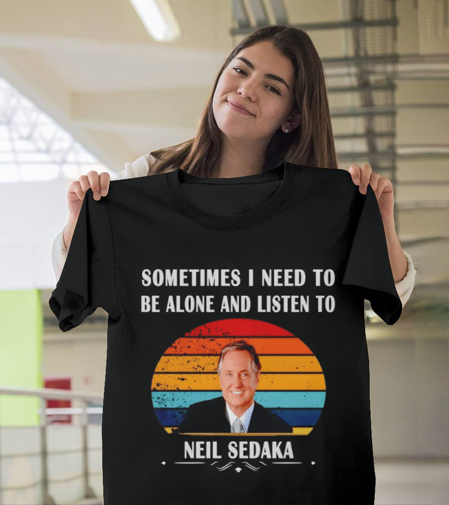 Neil Sedaka Sometimes I Need to Be Alone and Listen to Retro Stripes T-Shirt