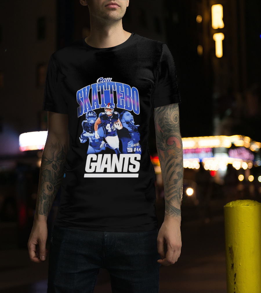 Cam Skattebo Giants #44 Triple Pic T-Shirt