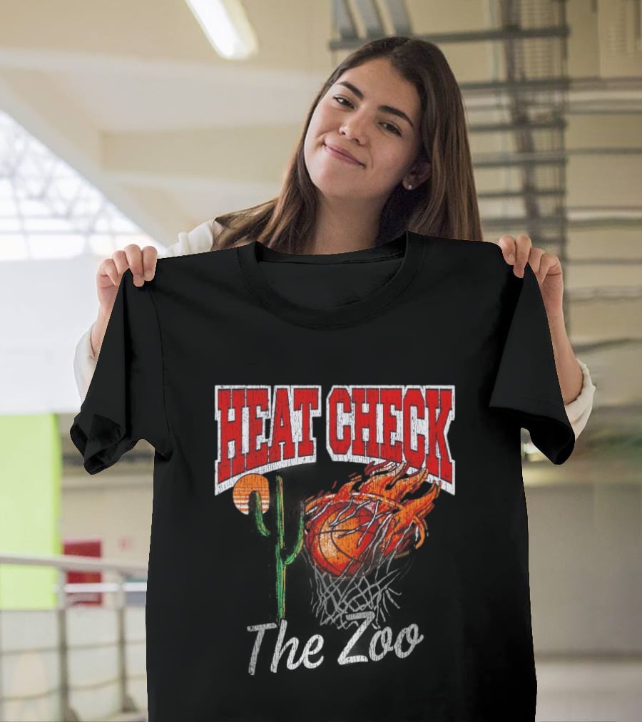 Heat Check The Zoo Flaming Basketball Cactus T-Shirt